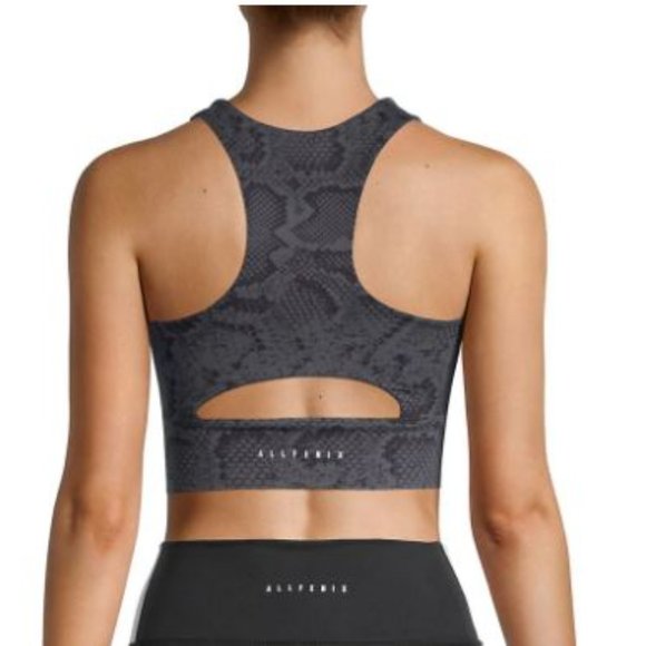 Anthropologie ALL FENIX Python Charcoal Yoga Sports Bra, Small - Picture 2 of 5
